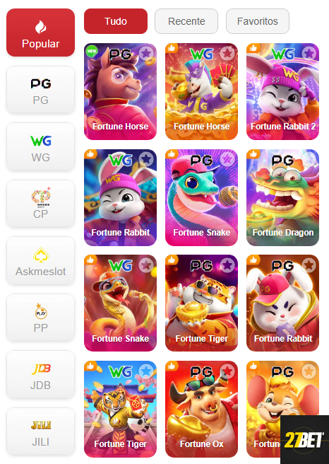 Experiência de Jogos 27bet.com